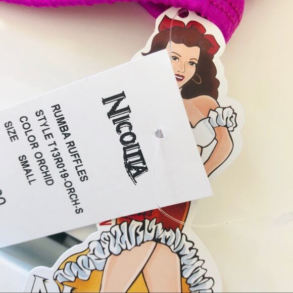 NEW NICOLITA Fuschia Pink Ruffle Bandeau Swim Top - Picture 7 of 8